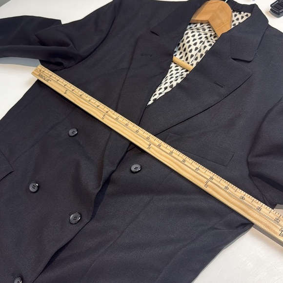 Hardy Amies for Henry Singer Mens Double Breasted Blazer Jacket 42 Tall Classic - Picture 8 of 10